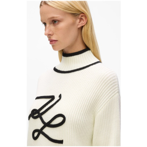 KARL LAGERFELD SWETER oversize wełna