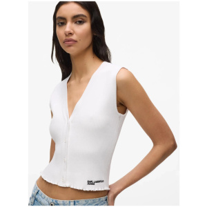 KARL LAGERFELD JEANS DZIANINOWY TOP T-SHIRT